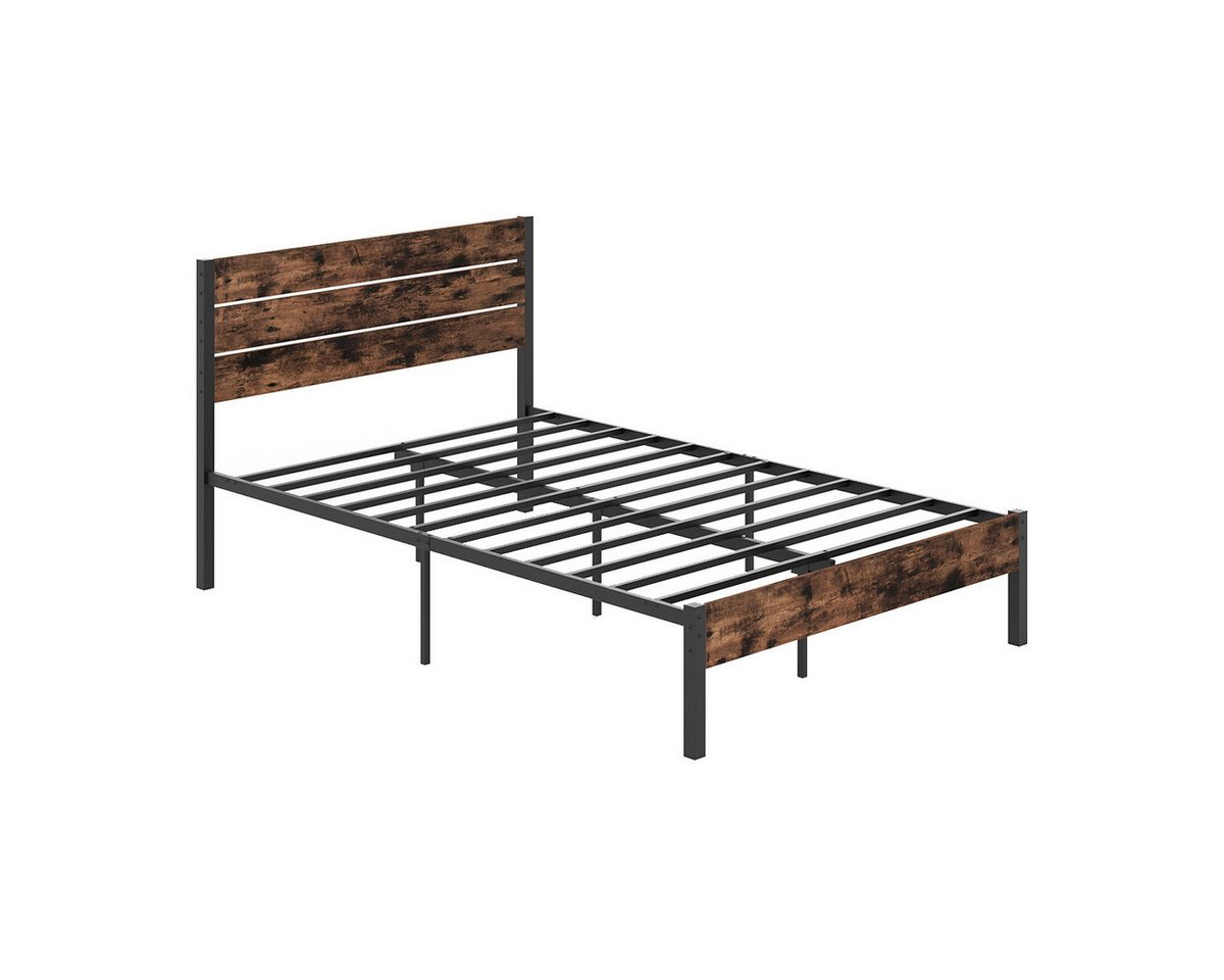 COSTWAY Bettgestell (1-tlg), Metallbett, Bettrahmen, mit Lattenrost, für 140x200cm Matratze – Bild 2 von 5