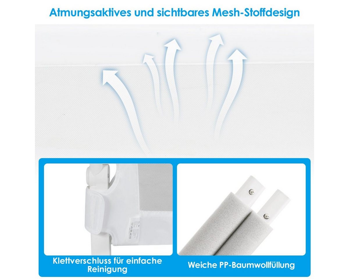 COSTWAY Bettschutzgitter Bettgitter, Babybettgitter, 105 x 42 cm – Bild 2 von 4