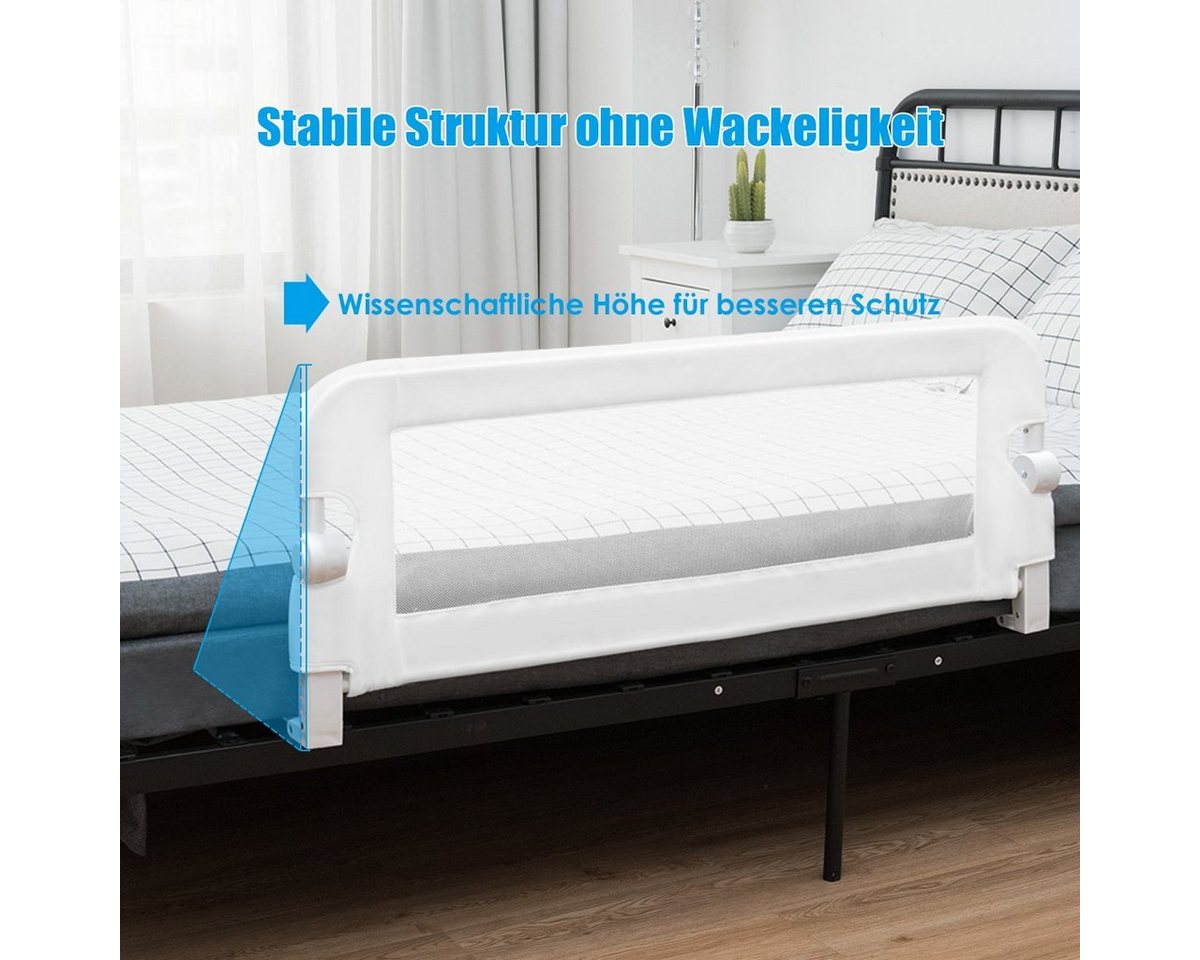 COSTWAY Bettschutzgitter Bettgitter, Babybettgitter, 105 x 42 cm – Bild 3 von 4