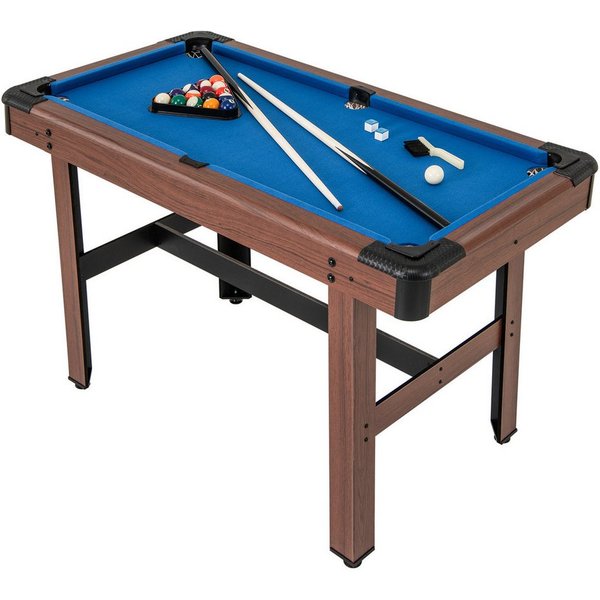 COSTWAY Billardtisch, Holz mit Kugelsatz, 2 Queues