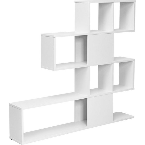 COSTWAY Bücherregal, 5 Etagen Raumteiler, Holz, freistehend, Weiß