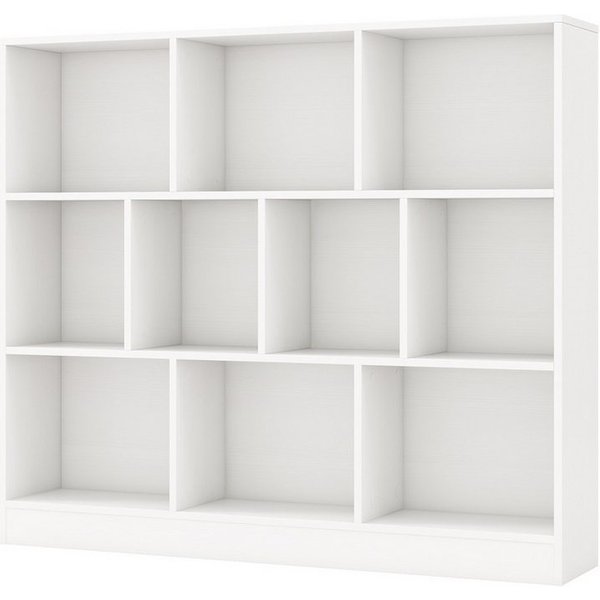 COSTWAY Bücherregal, Ebenen, mit 10 Fächern, bis 70kg, 120x24x104cm