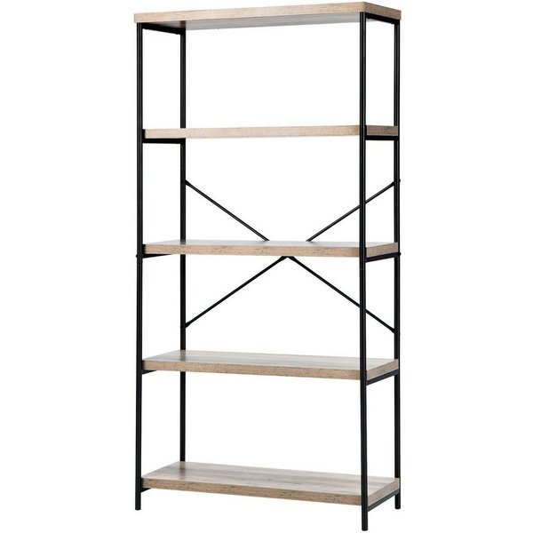 COSTWAY Bücherregal, 5 Ebenen, Standregal mit Metallrahmen, 79x35x160cm