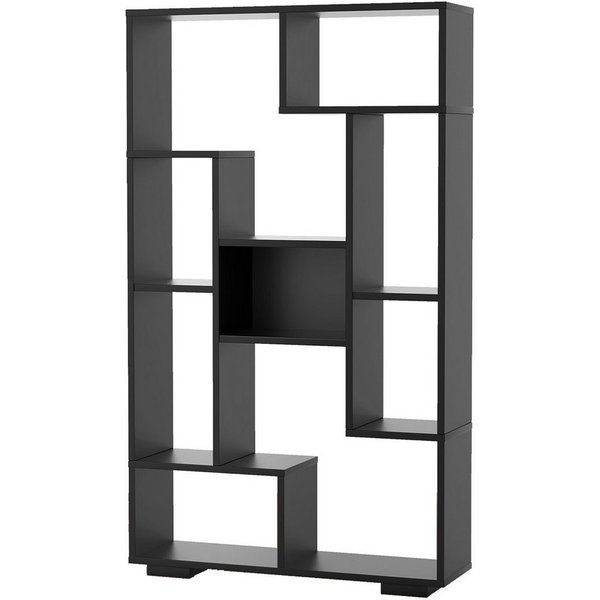 COSTWAY Bücherregal, Holz mit 9 Fächern, Raumteiler geometrisch, 70x20x120cm