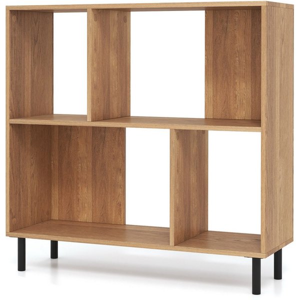 COSTWAY Bücherregal, mit 4 Fächern, Würfelregal 2 Ebenen, 90x30x90cm