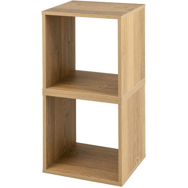 COSTWAY Bücherregal 2er Set Würfelregalen, 2-tlg., stapelbar, mit 2 Fächern