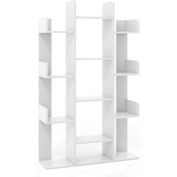 COSTWAY Bücherregal, mit 13 offenen Fächern, im Baumform, 86x24,5x141cm