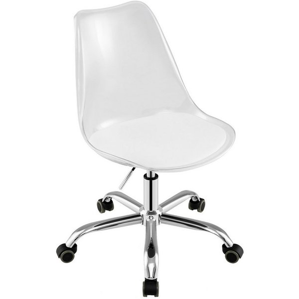 COSTWAY Bürostuhl, Klarer Schreibtischstuhl mit drehbarem Sitz & Polster