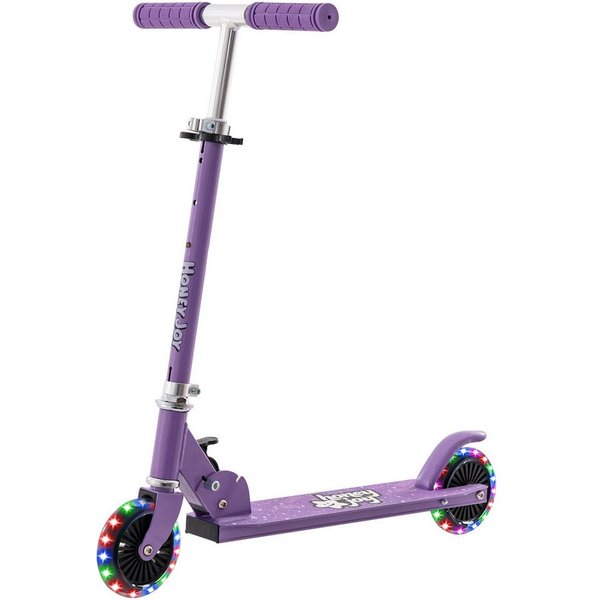 COSTWAY Cityroller Kinder Scooter, höhenverstellbar, klappbar, mit 2 LED Räder