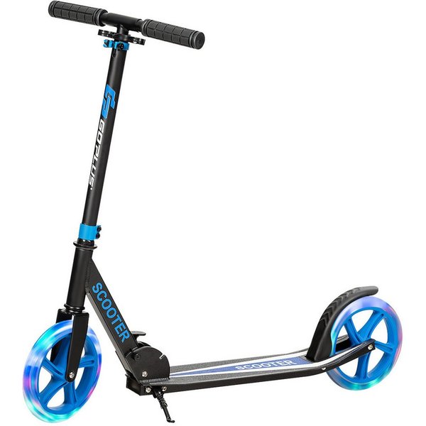 COSTWAY Cityroller Tretroller, mit 2 LED Rädern, klappbar
