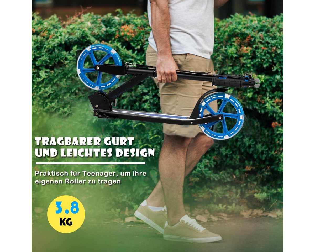 COSTWAY Cityroller Tretroller, mit 2 LED Rädern, klappbar – Bild 4 von 5