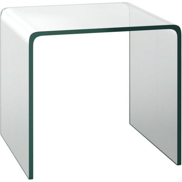 COSTWAY Couchtisch, Beistelltisch Glas, U-förmig, 45x45x41cm