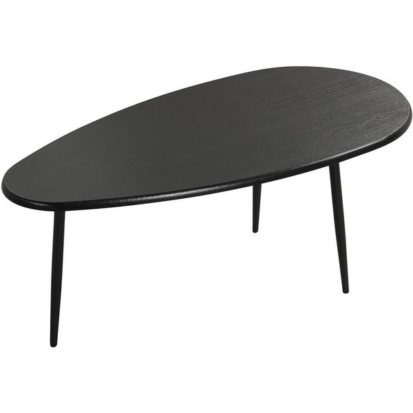 COSTWAY Couchtisch, Wohnzimmertisch oval, mit stabiler Metallkonstruktion