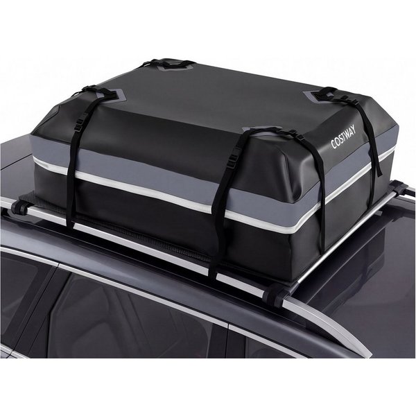 COSTWAY Dachbox, 450L, wasserdicht, tragbar, mit 6 Türhaken & Schloss
