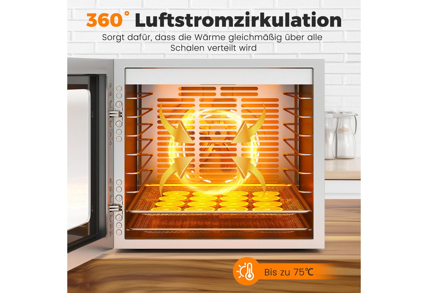 COSTWAY Dörrautomat 850 W, 8 Etagen, Dörrgerät mit 48H Timer, 10 Programmen – Bild 2 von 5