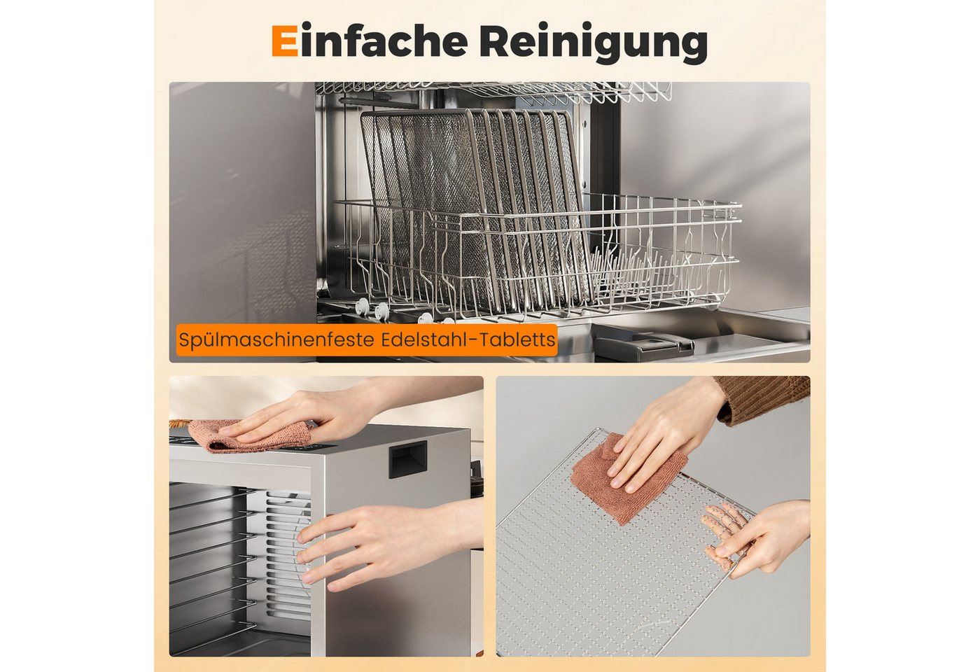 COSTWAY Dörrautomat 850 W, 8 Etagen, Dörrgerät mit 48H Timer, 10 Programmen – Bild 5 von 5
