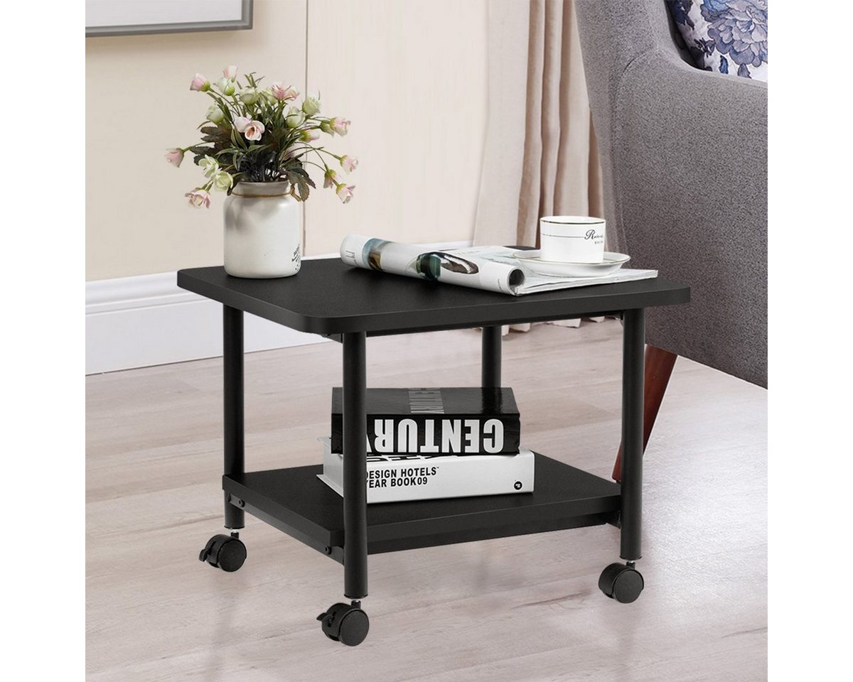 COSTWAY Druckertisch, 2 Ebenen, mit 4 Rollen und 1 Ablage, 45 kg, 49x40x37cm – Bild 2 von 5