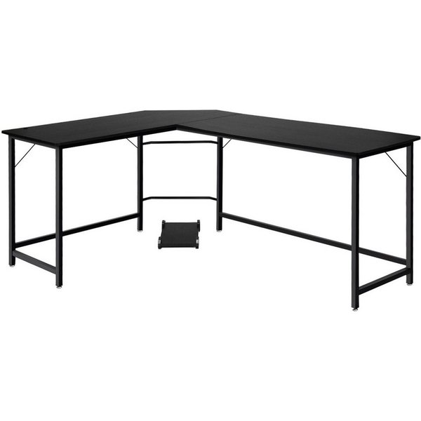 COSTWAY Eckschreibtisch, mit CPU-Ständer, L-Form, 168 x 125 x 74 cm
