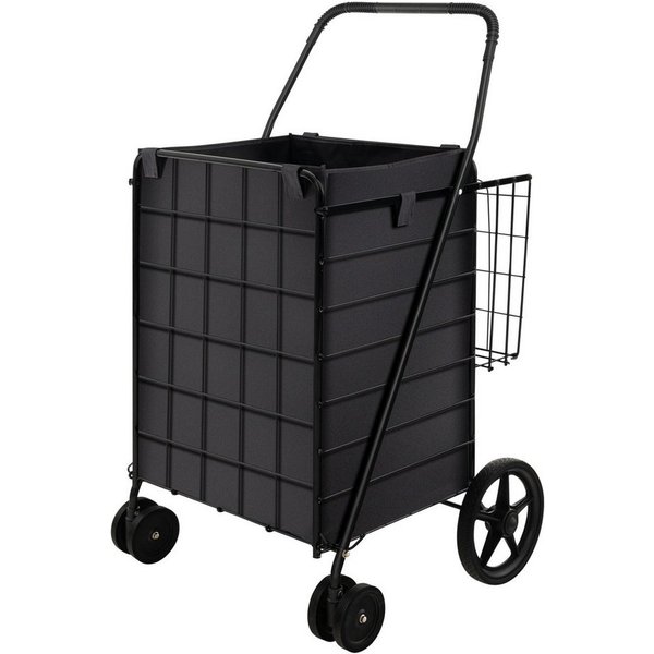 COSTWAY Einkaufstrolley, 120L mit abnehmbarer Tasche & 2 Körben klappbar