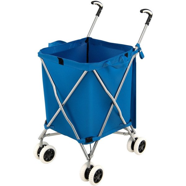 COSTWAY Einkaufstrolley, 90 l, bis 55 kg, mit Rädern & Griff, klappbar