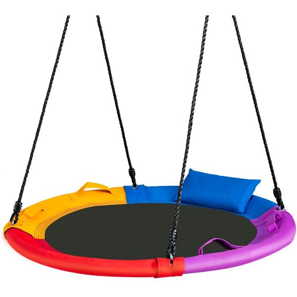 COSTWAY Einzelschaukel, (1-tlg), Nestschaukel, 100-160cm verstellbar, bis 150kg, für Indoor & Outdoor