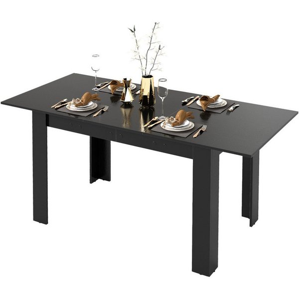COSTWAY Esstisch, erweiterbar, für 4-6 Personen, bis 110 kg,120/158 x 70cm