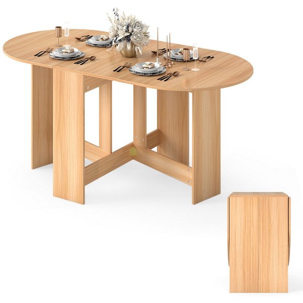 COSTWAY Esstisch Klapptisch, ausziehbar Breite 45-163 x 80 x 75cm, Holz