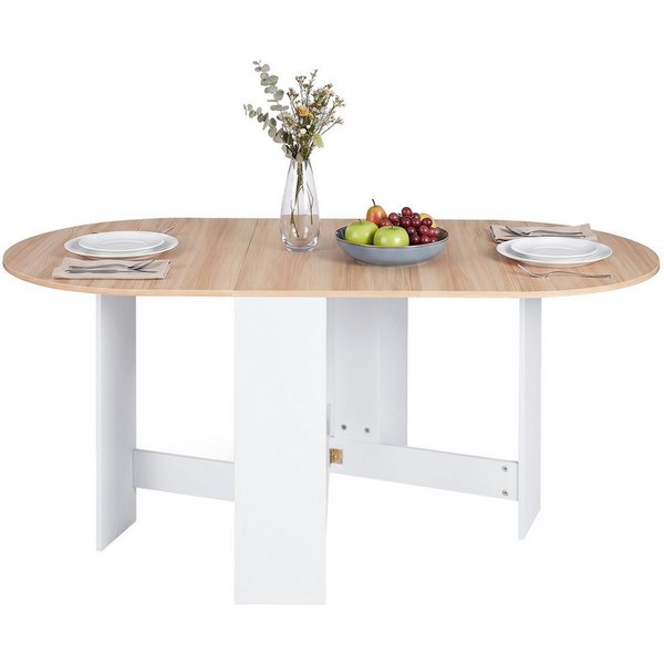 COSTWAY Esstisch Klapptisch, ausziehbar Breite 45-163 x 80 x 75cm, Holz