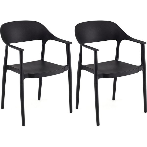 COSTWAY Esszimmerstuhl (1 St), KuchenstuhlI mit armlehne, Stapelstuhl für Esszimmer