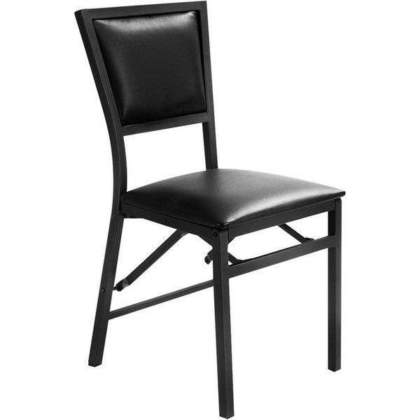 COSTWAY Esszimmerstuhl 2er Set, klappbare Küchenstühle, gepolstert, Metall