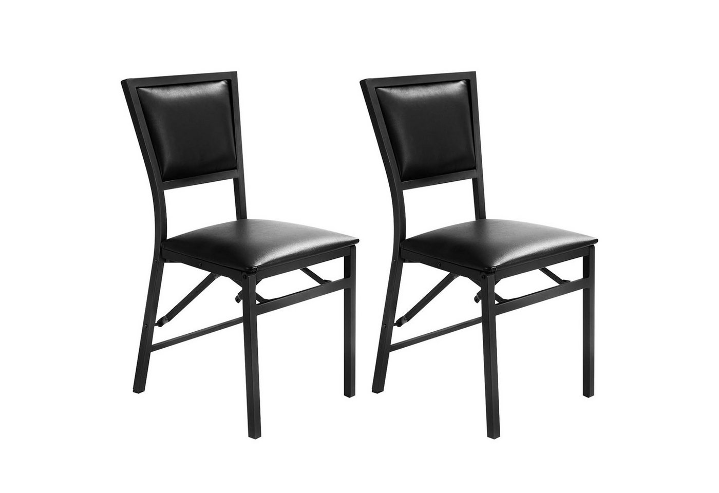 COSTWAY Esszimmerstuhl 2er Set, klappbare Küchenstühle, gepolstert, Metall – Bild 4 von 5