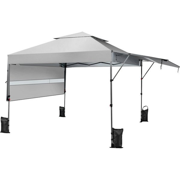 COSTWAY Faltpavillon 3x3m Popup Pavillon, höhenverstellbar, mit 2 Markisen