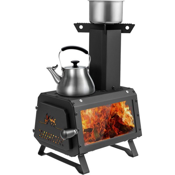 COSTWAY Feuerschale, Holzkohle, Outdoor BBQ Camping Holzofen