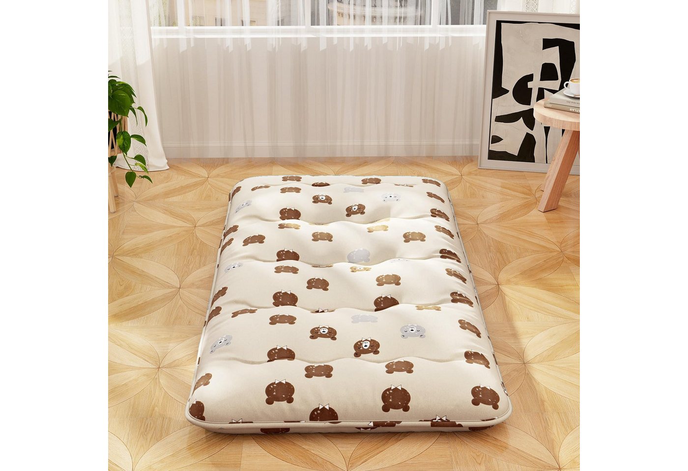 Futonmatratze, COSTWAY, 10 cm hoch, Futon Matratze, Tatami-Matte, Klappmatratze, 90x200cm – Bild 2 von 5