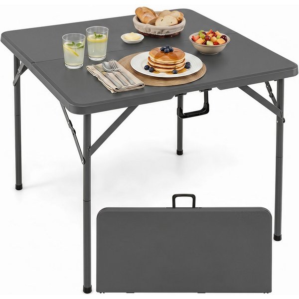 COSTWAY Gartentisch, Klapptisch quadratisch, Campingtisch für 4 Personen