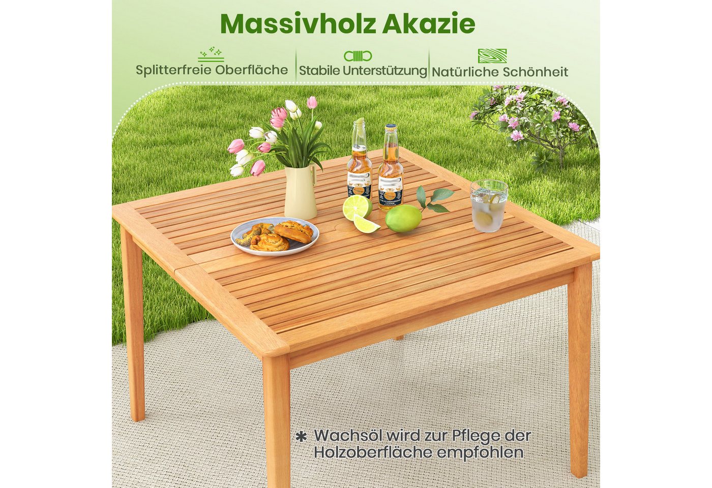 COSTWAY Gartentisch – Bild 3 von 5