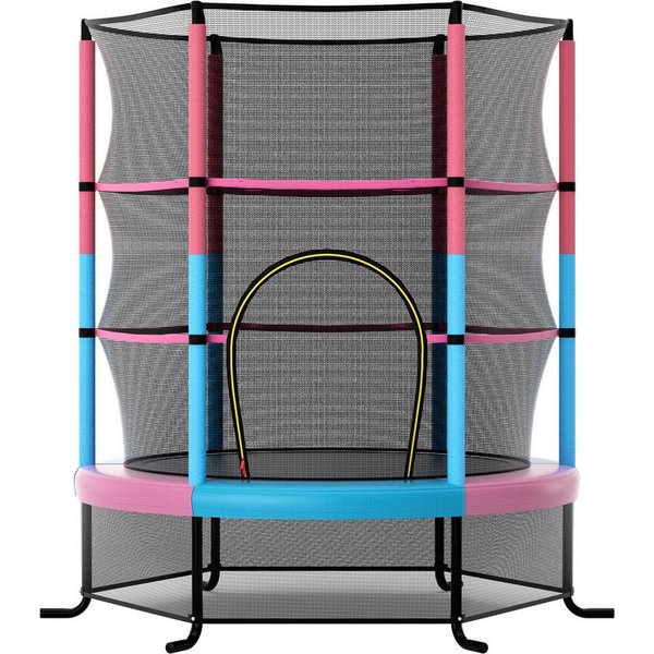 COSTWAY Gartentrampolin, Ø 165 cm, mit Sicherheitsnetz, bis 45KG