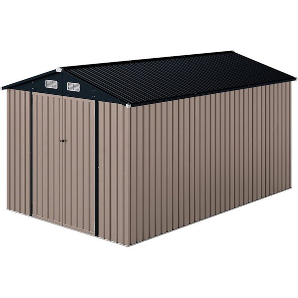 COSTWAY Gerätehaus, BxT: 350x223 cm, Geräteschuppen, Gartenhaus, mit abschließbaren Türen & Schlüsseln