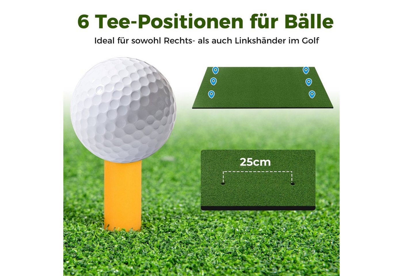 COSTWAY Golf-Abschlagmatte Übungsmatte, mit 2 Golf-Tees – Bild 3 von 5