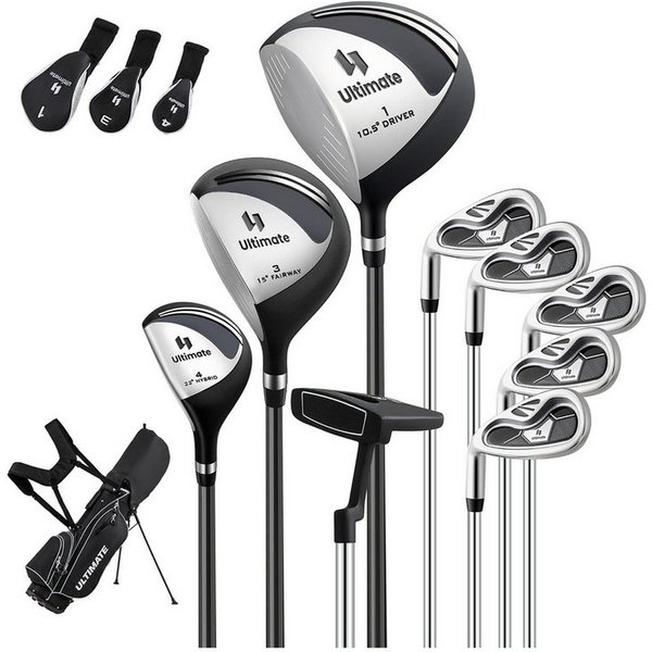 COSTWAY Golfschläger + Golfbag, 9 teiliges Golfset linkshändig mit Golftasche