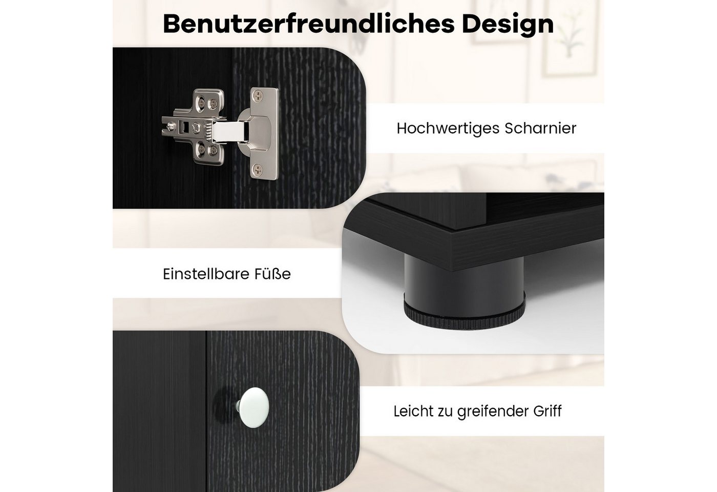COSTWAY Hochschrank Badschrank schmal, verstellbaren Regal 180cm Weiß – Bild 4 von 5