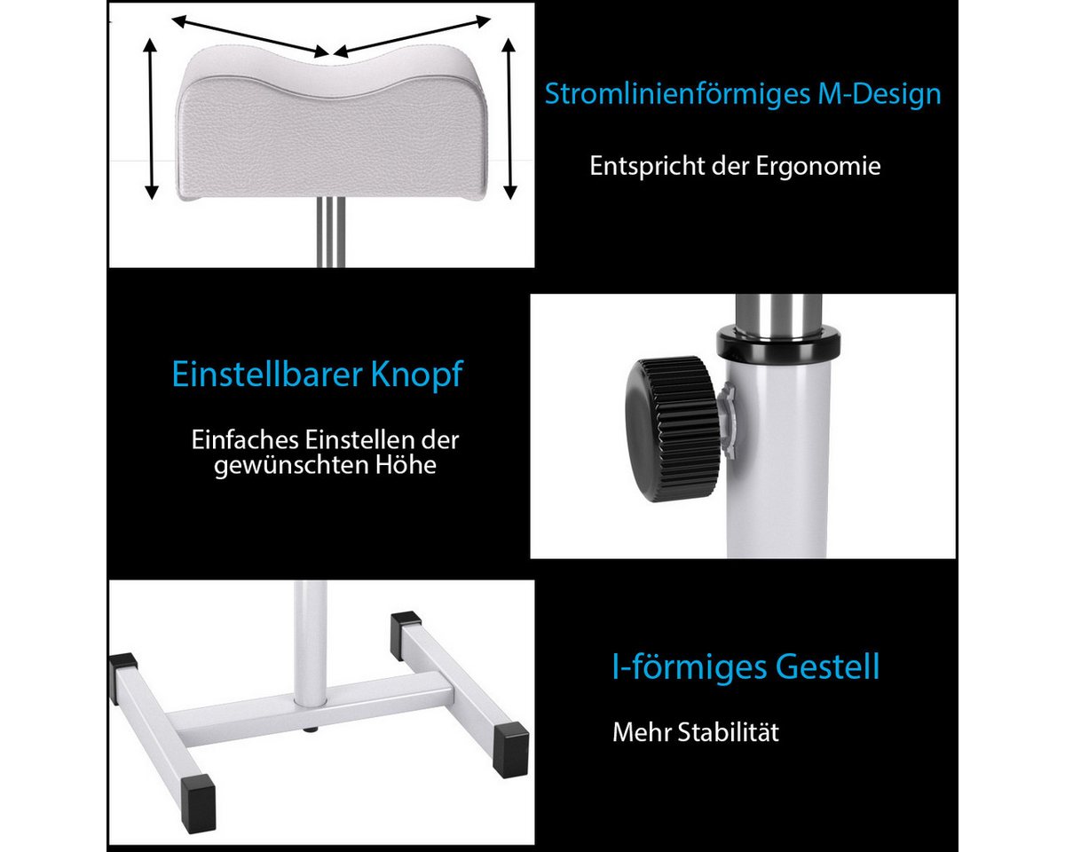COSTWAY Hocker Pediküre Hocker, Beinauflage, höhenverstellbar – Bild 5 von 5
