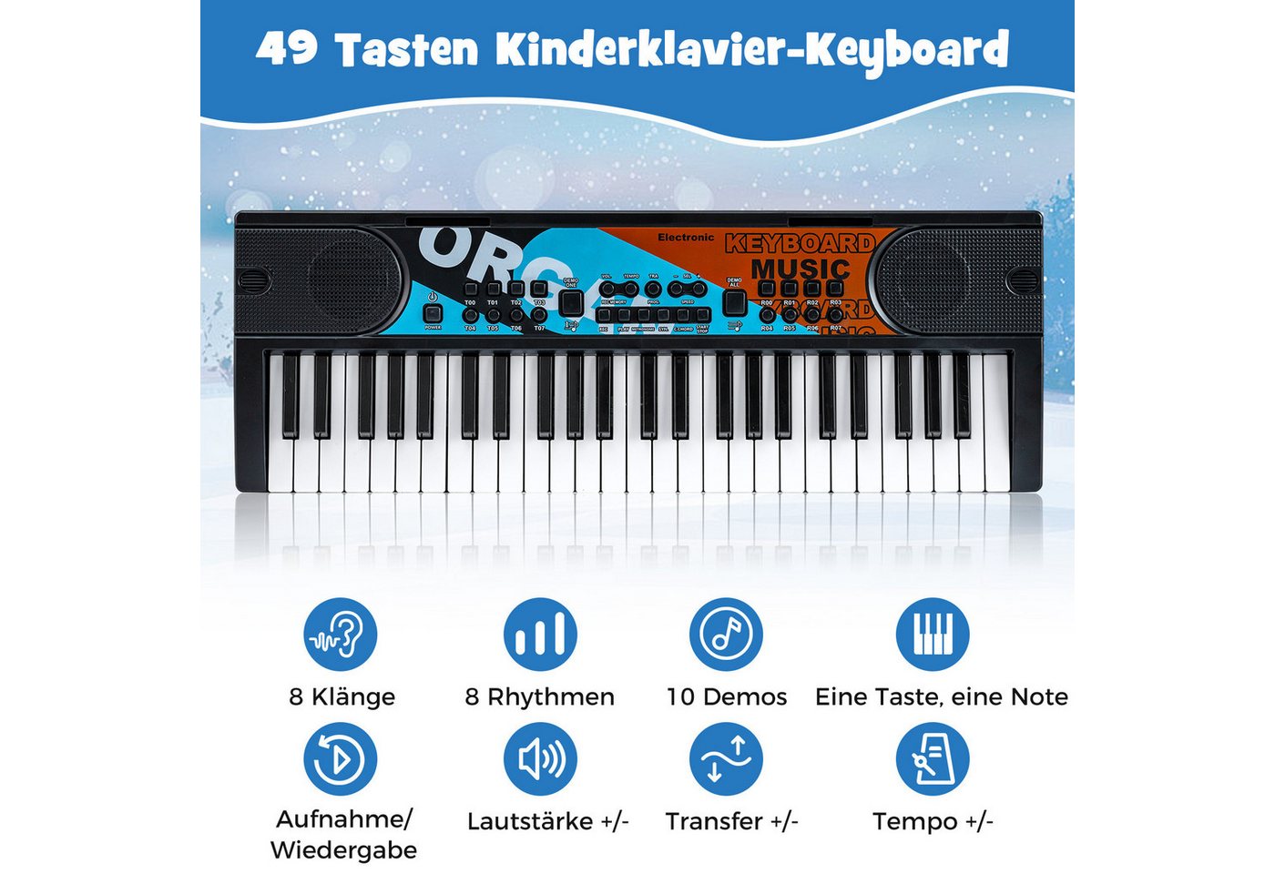 COSTWAY Home-Keyboard (1-St), Kinder Klavier Keyboard, Musikinstrument-Spielzeug, für Kinder – Bild 3 von 5