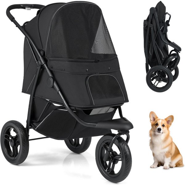 COSTWAY Hundebuggy, (1-tlg), Hundewagen, Haustierwagen mit Sonnendach, klappbar