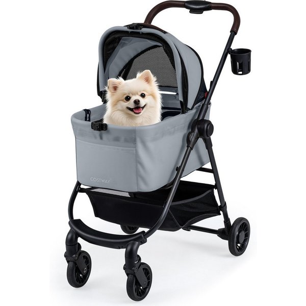 COSTWAY Hundebuggy, (1-tlg), Hundewagen, Haustiere Buggy bis 15 kg, klappbar
