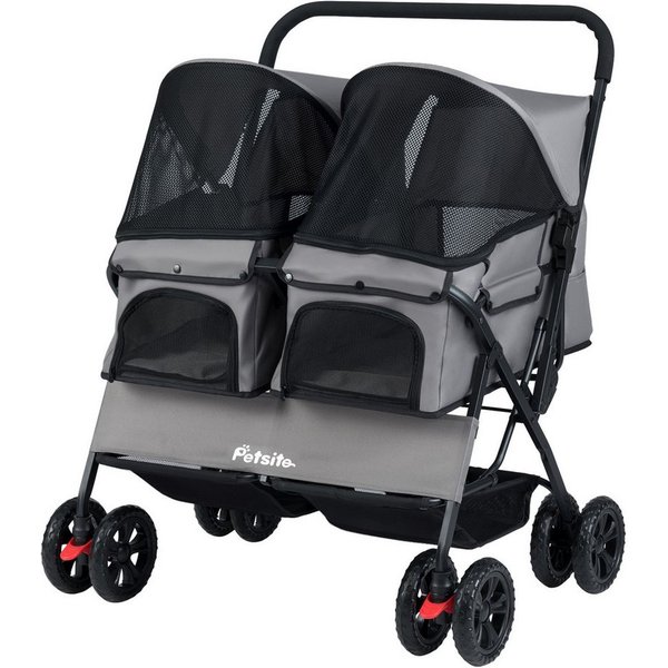 COSTWAY Hundebuggy, (1-tlg), 2-Sitzer Hundewagen, mit Sonnenschutz, Sicherheitsgurt, faltbar