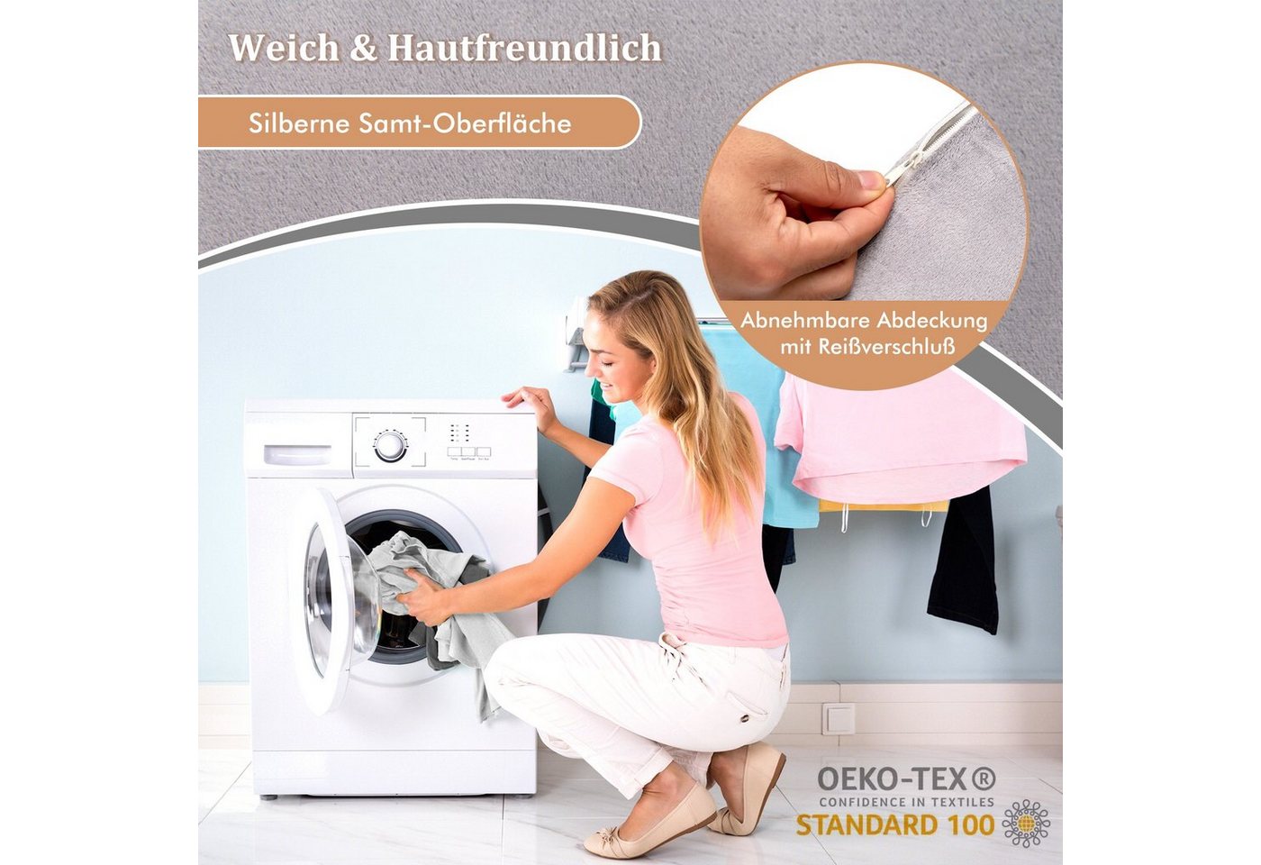 COSTWAY Keilkissen, 6-tlg., abnehmbare Kopfstütze, verstellbares Lesekissen – Bild 5 von 5