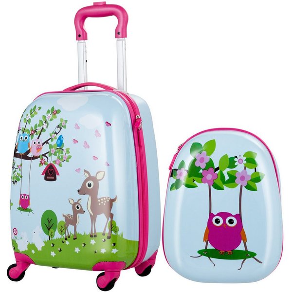 COSTWAY Kinderkoffer 2tlg Kinderkoffer, mit Rucksack