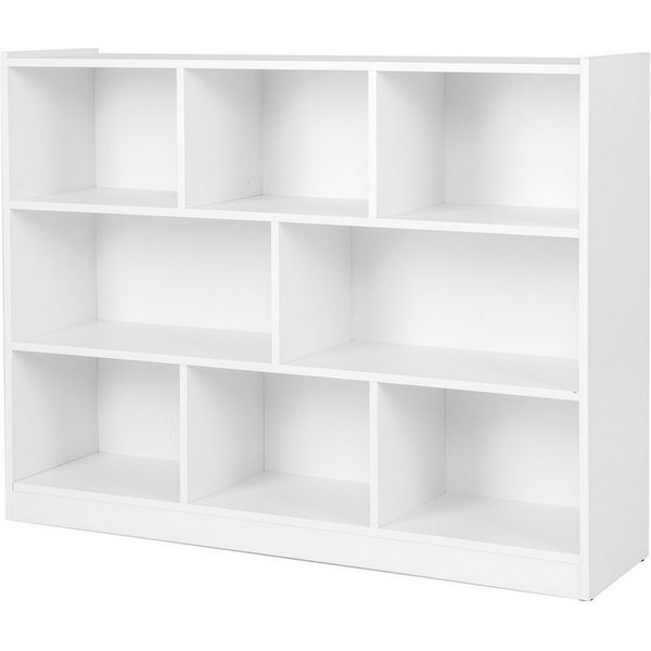 COSTWAY Kinderregal, mit 2 großen Fächern und 6 kleinen Fächern, 122x32x93cm