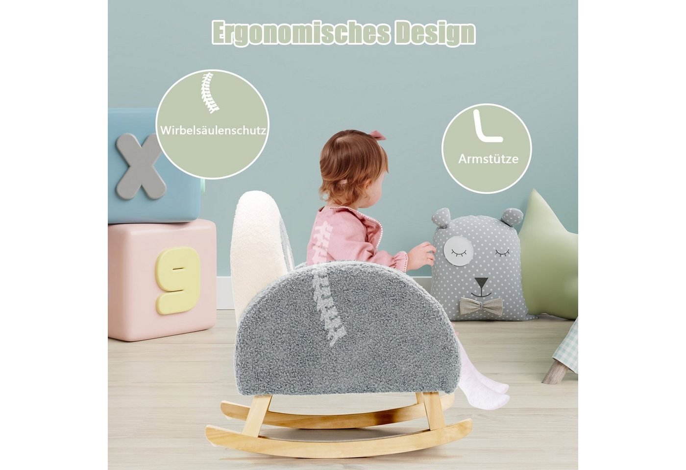 COSTWAY Kindersessel Schaukelstuhl, bis 50 kg – Bild 3 von 5